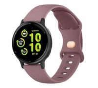Mugust Watch Band, 20mm Soft Silicone Replacement Strap Compatible with Garmin Vivoactive 5/3 Music/Venu/Vivomove HR/Forerunner 645/245, Violet Smoke
