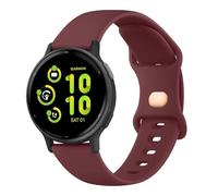 Mugust Watch Band, 20mm Soft Silicone Replacement Strap for Garmin Vivoactive 5/3/Music, Venu, Vivomove HR/Style/Luxe/Sport, Forerunner 645/245, Compatible with Any 20mm Lugs Watch (Wine Red)