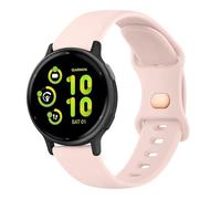 Mugust Watch Strap, 20mm Soft Silicone Replacement for Garmin Vivoactive 5/3/Music, Compatible with Venu, Vivomove, Forerunner - Rose