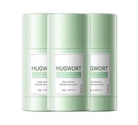 Mugwort Clay Mask Stick for Deep Pore Cleansing, Purifying Kaolin Face Stick for Blackhead Prone Skin, Hydrating Smoothing Mud Mask for Oil Control (3PCS)