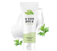 Mugwort Zero Film Cleansing Foam - Mugwort Gel Cleanser Face Cleansing Korean Skincare - Cleansing Milk Face for All Skin Types - Deep Pore Cleansing, Soothing Mugwort Face Cleanser