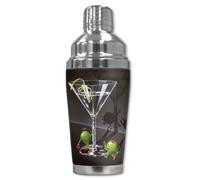 Mugzie 922-SHA "Michael Godard: He & She Devil" Cocktail Shaker with Insulated Wetsuit Cover, 16 oz, Black