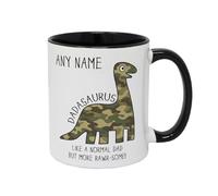 MUGZZ Personalised Daddysaurus Mug - Like a Normal Daddy But More Roar-Some | Ideal for Dad Gifts, Daddy Birthday, Christmas, Father’s Day, Funny Dinosaur Coffee Mug for Any Occasion