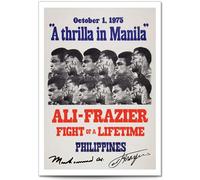 Muhammad Ali Cassius Clay Famous Fight Posters Signed A4 Poster Photo Print Framed Autograph Gift Boxing Historic Heavyweight Title Fight (Ali vs Frazier Thrilla, A3 Poster Only)
