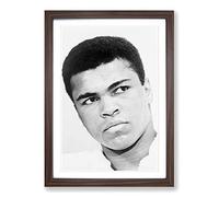 Muhammad Ali Framed Print | A2 Walnut Framed Wall Art | Ready to Hang | Modern Nature Picture | Living Room Bedroom Lounge Office