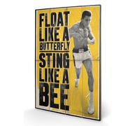 Muhammad Ali Wooden Wall Art, Multicoloured, 40 x 59 cm