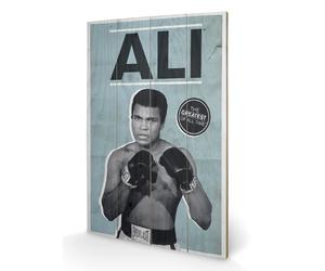 Muhammad Ali Wooden Wall Art, Multicoloured, 40 x 59 cm