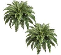 Muhanjia 41" Silky Artificial Boston Fern Bush,Set of 2, Fake Fern Large Hanging Plant That Look Real for Outdoors Home Decor,61Branches. (41" 2Pcs61Fronds)