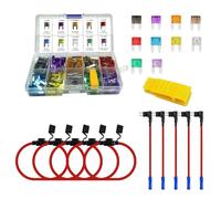 MuHize Mini Inline Fuse Holder 5 Pack, 12AWG Inline Fuse Holders, Automotive Add-a-Circuit Fuses Taps with 120 Pack Mini Fuses(2A/3A/5A/7.5A/10A/15A/20A/25A/30A/35A) for Car RV Camper