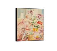 MUHJDYC Erich Heckel Famous Art Poster-Black Frame Canvas Print Picture Reproduction-Wall Painting for Room Home Decor(Summer Flowers) 80x95cm-31x37in