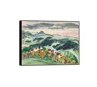 MUHJDYC Erich Heckel Famous Art Poster-Black Frame Canvas Print Picture Reproduction-Wall Painting for Room Home Decor(Forest Mountain) 60x80cm-23x31in
