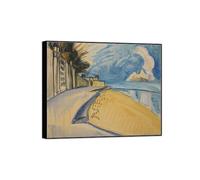 MUHJDYC Erich Heckel Famous Art Poster-Black Frame Canvas Print Picture Reproduction-Wall Painting for Room Home Decor(Beach) 80x95cm-31x37in