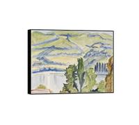 MUHJDYC Erich Heckel Famous Art Poster-Black Frame Canvas Print Picture Reproduction-Wall Painting for Room Home Decor(Lake Landscape) 80x105cm-31x41in