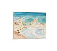 MUHJDYC Erich Heckel Famous Art Poster-White Frame Canvas Print Picture Reproduction-Wall Painting for Room Home Decor(Houses on Bay) 80x95cm-31x37in