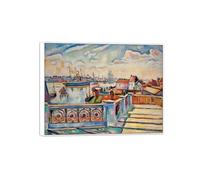 MUHJDYC Erich Heckel Famous Art Poster-White Frame Canvas Print Picture Reproduction-Wall Painting for Room Home Decor(Port) 60x80cm-23x31in