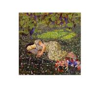 MUHJDYC Felice Casorati-Dreaming of Pomegranates-Famous Paintings Picture for Living Room Decor-Canvas Wall Art Prints Reproduction 100x100cm Unframed