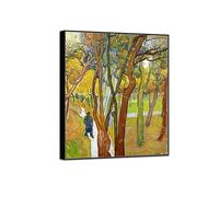 MUHJDYC Landscape Prints-Famous Painting Reproduction on Canvas-Black Frame Picture Wall Art for Home Decor(Garden 2) 60x70cm-23x27in