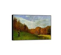 MUHJDYC Landscape Prints-Famous Painting Reproduction on Canvas-Black Frame Picture Wall Art for Home Decor(Wood Bearers in Forest) 20x30cm-8x12in