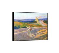 MUHJDYC Landscape Prints-Famous Painting Reproduction on Canvas-Black Frame Picture Wall Art for Home Decor(Song) 60x70cm-23x27in