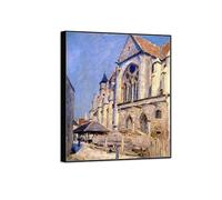 MUHJDYC Landscape Prints-Famous Painting Reproduction on Canvas-Black Frame Picture Wall Art for Home Decor(Church 2) 60x70cm-23x27in