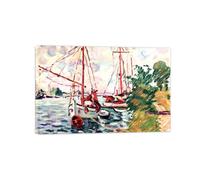 MUHJDYC Louis Valtat Famous Paintings Wall Art Poster-Reproduction on Canvas-Landscape Picture for Living Room Home Decor(Port) 80x120cm-31x47in Wrapped Canvas