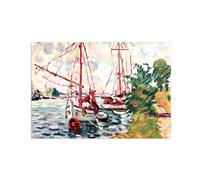 MUHJDYC Louis Valtat Famous Paintings Wall Art Poster-Reproduction on Canvas-Landscape Picture for Living Room Home Decor(Port) 50x75cm-19x29in Unframed