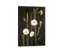 MUHJDYC Marianne North Wall Art Famous Poster-Canvas Picture-Prints for Living Room-Paintings Reproduction(Cactus) 80x120cm-31x47in Black Frame