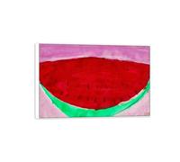 MUHJDYC Walasse Ting Famous Art Poster-White Frame Canvas Print Picture Reproduction-Wall Painting for Room Home Decor(Watermelon) 80x120cm-31x47in