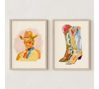 Muholin 2 Cowboy Decor Colorful Art Rider Portrait Living Room Home Decor Abstract Western Art Canvas Print Mid Century 60x80cmx2 No Frame