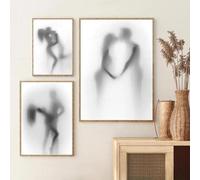 Muholin 3 Man Woman Sex Wall Art Canvas Painting Prints Sexy Romantic Couples Posters Obscure Shadow Pictures Bedroom Bathroom Decor 50x70cmx3 No Frame