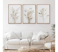 Muholin 3 Piece Canvas Wall Art Poster Minimalist Wildflower Artwork Painting Floral Botanical Print Set Living Room Corridor Wall Decor 50x70cmx3 No Frame