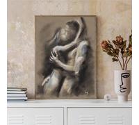 Muholin Abstract Couple Kiss Hug Lovers Embracing Fantasy Sexual Poster Wall Art Pictures Canvas Painting Room Home Decor 50x70cm No Frame