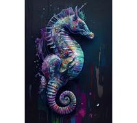 Muholin Canvas Printing Animals In The Ocean Poster Jellyfish Octopus Whale Sea Turtle Watercolor Poster Wall Art Home Room Decoration 40x50cm No Frame