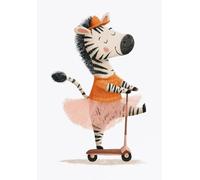 Muholin Cartoon Animals Skateboard Bike Posters Print Wall Art Canvas Paintings Kid Room Home Decor 30x40cm No Frame