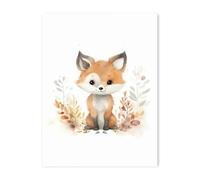 Muholin Cartoon Cloud Animal Canvas Wall Art Cute Raccoon Fox Deer Bedroom Poster Nursery Picture Baby Room Decor Mural 30x40cm No Frame