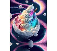 Muholin Colorful Sweet Galaxy Ice Cream Planets Food Dessert Wall Art Poster Pictures For Living Room Home Kitchen Decor Canvas Painting 50x70cm No Frame