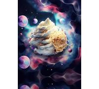 Muholin Colorful Sweet Galaxy Ice Cream Planets Food Dessert Wall Art Poster Pictures For Living Room Home Kitchen Decor Canvas Painting 30x40cm No Frame