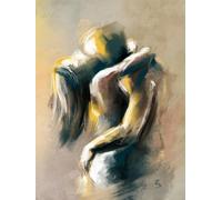 Muholin Couple Kiss Hug Abstract Lovers Embracing Fantasy Sexual Poster Wall Art Pictures Canvas Painting Room Home Decor 60x90cm No Frame
