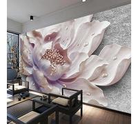 Muholin Custom Mural Wallpaper 3D Stereoscopic Relief Peony Jewelry Flower Wall Painting Study Bedroom Living Room Decor Photo Wallpaper 300cm(W)×210cm(H)