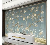 Muholin European Retro Flowers Branches Birds Green Wallpaper for Bedroom Living Room Wall Decor Customized Size 3D Large Photo Mural 150cm(W)×105cm(H)