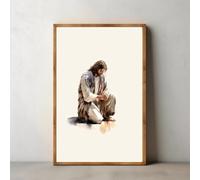 Muholin Jesus Poster Christian Motivational Earth Tone Verse And Bible Sketch Canvas Painting Wall Art For Living Room Home Decor 40x50cm No Frame