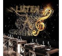 Muholin Notes Dance Songs and Trendy Melodies Customized Background Wall for Luxurious Bedroom Home Decoration 300cm(W)×210cm(H)