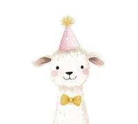 Muholin Pink Ballerina With Stars Cute Baby Llama Bear Deer Illustration Canvas Painting Print Poster For Nursery Decor 60x90cm No Frame