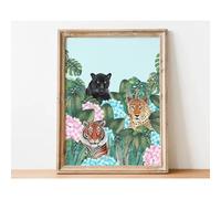 Muholin Tropical Rainforest Jungle Wildlife Poster Beach Swimming Canvas Painting Wall Art For Living Room Home Decor 30x40cm No Frame