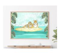 Muholin Tropical Rainforest Jungle Wildlife Poster Beach Swimming Canvas Painting Wall Art For Living Room Home Decor 30x40cm No Frame