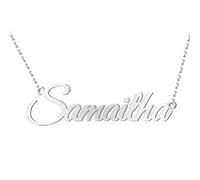MuHsMan Custom Name Necklace - 925 Sterling Silver & Copper, 8 Fonts & Multi-Language Options, 2 Chain Styles, 2 Colors, Personalized Jewelry for Women