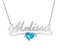 MuHsMan Custom Name Necklace - 925 Sterling Silver & Copper, 8 Fonts & Multi-Language Options, 2 Chain Styles, 2 Colors, Personalized Jewelry for Women