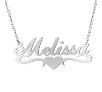 MuHsMan Custom Name Necklace - 925 Sterling Silver & Copper, 8 Fonts & Multi-Language Options, 2 Chain Styles, 2 Colors, Personalized Jewelry for Women