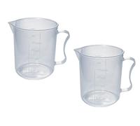 MUHWA 16oz Measuring Cup, 500ml Plastic Graduated Beaker with Handle, 2 Cups