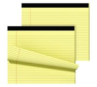 MuiAng 2 Pack Yellow 11" x 9.5" Legal Pads College Ruled Notepad Note Pads 30 Sheets Lined Paper Pads 80 GSM Legal Pad Perforated Writing Pads with Sturdy Back for School, Office, Home